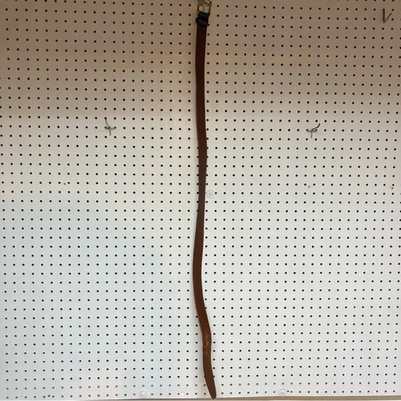 Coach Black Leather Belt with brass Buckle size 38 width 1.25” - Picture 3 of 6